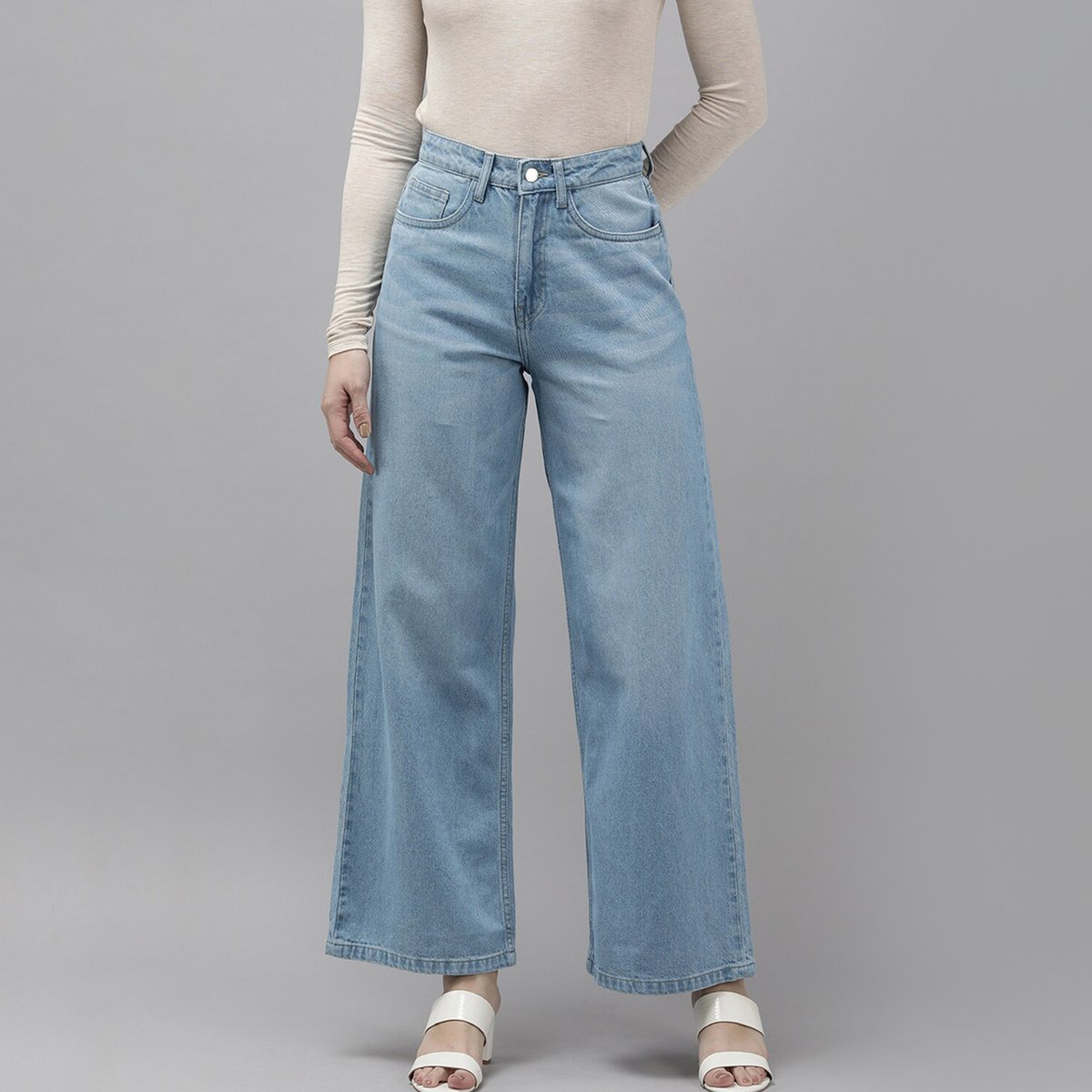Van Heusen Light Wash Wide Leg Jeans
