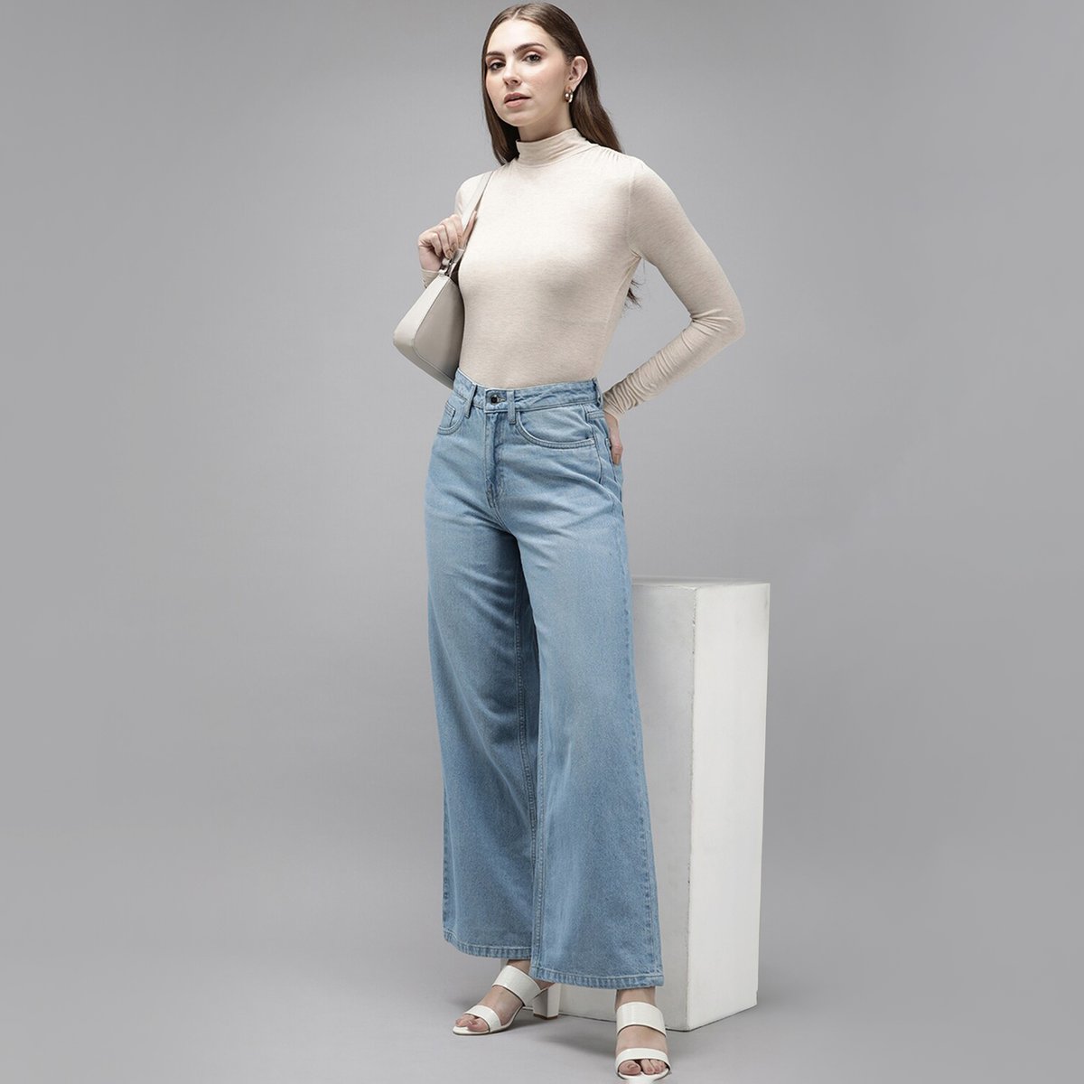Van Heusen Light Wash Wide Leg Jeans
