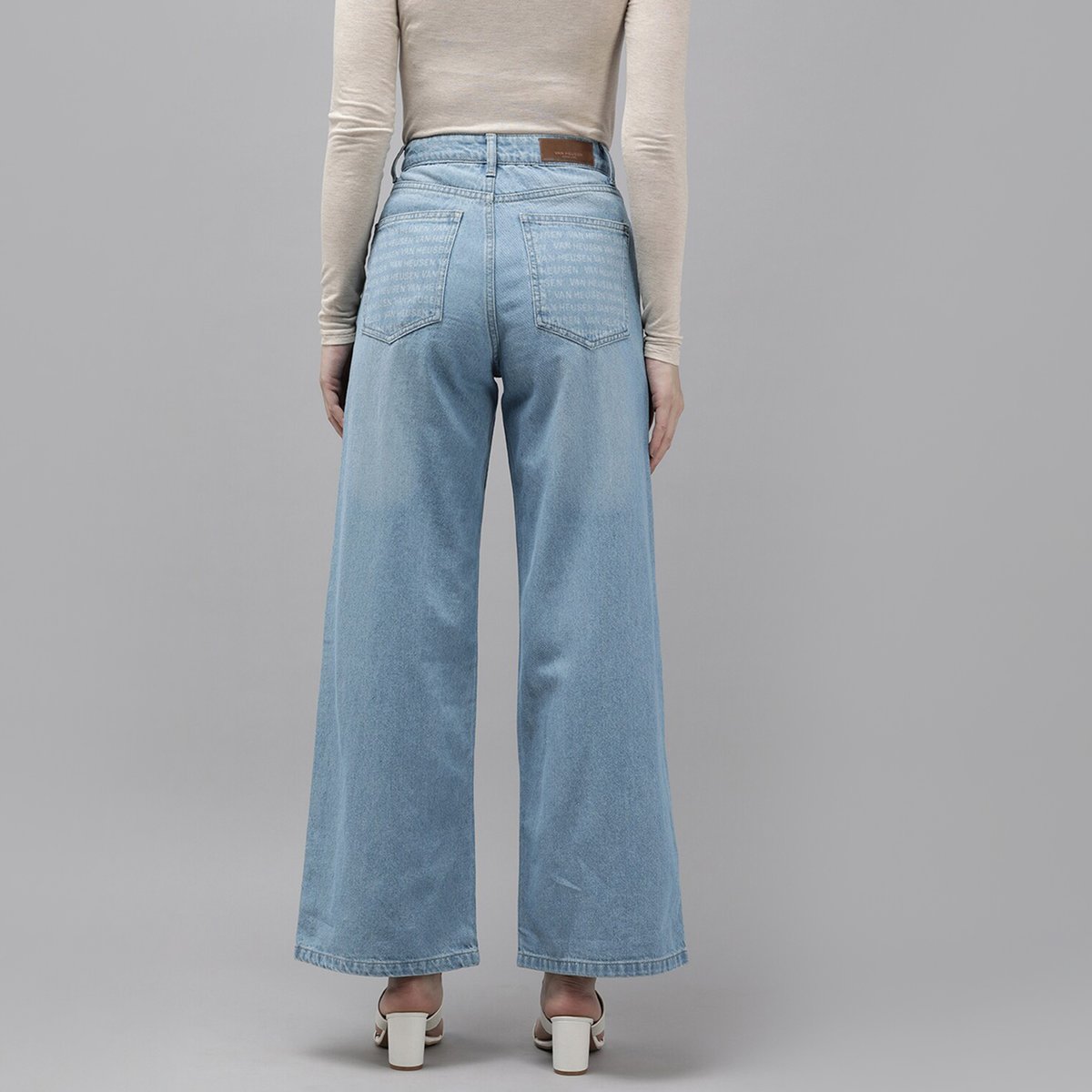 Van Heusen Light Wash Wide Leg Jeans