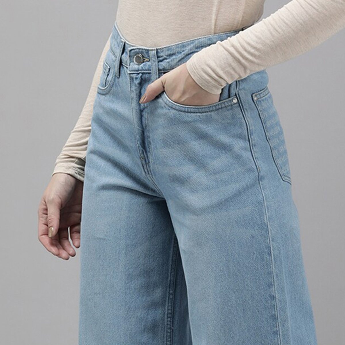 Van Heusen Light Wash Wide Leg Jeans