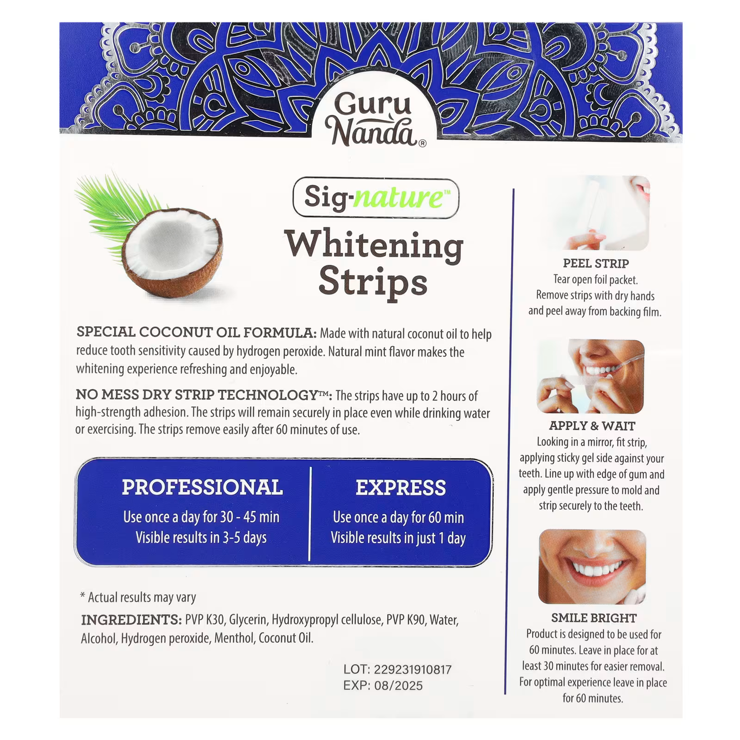 GuruNanda, Sig-Nature Whitening Strips , 14 Strips