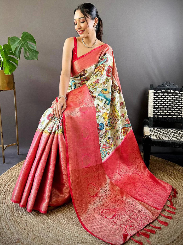 Kanchi Kalamkari Elegance Saree