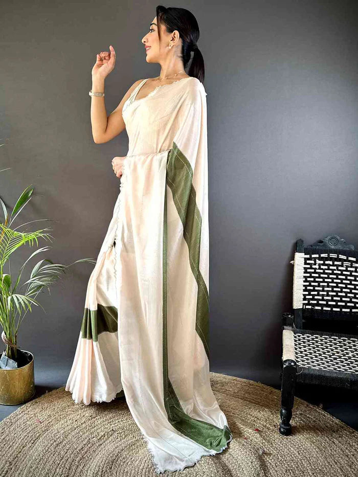 Opulent Charm Stone-Studded Chiffon Saree