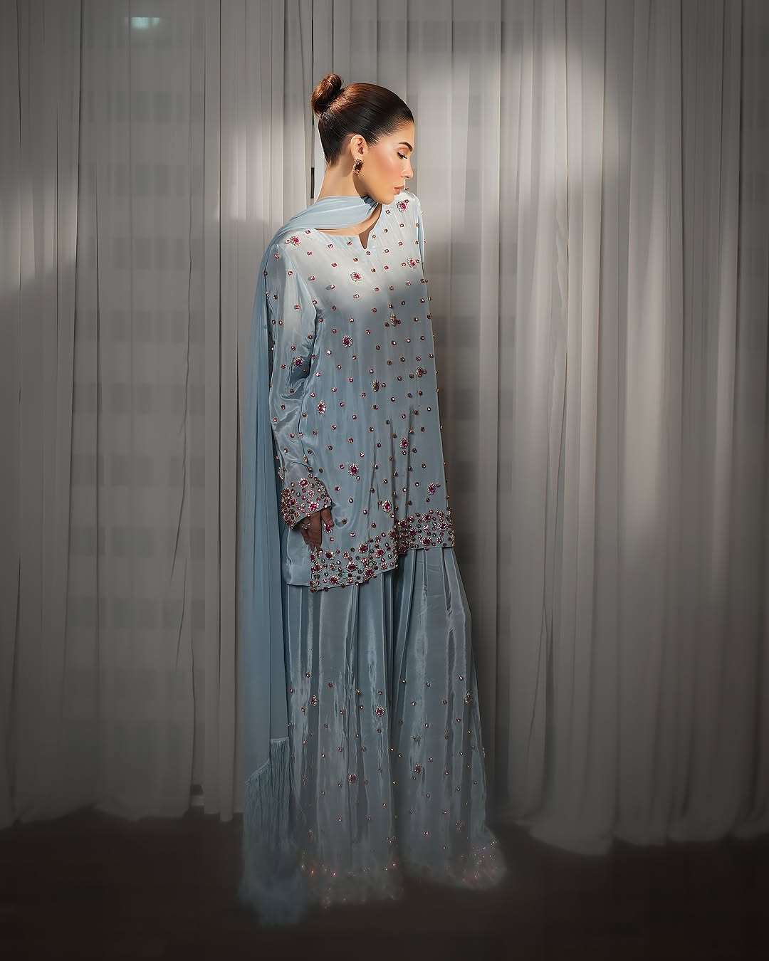 Blue Farshi salwar suit with dupatta