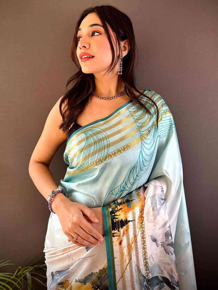 Japanese Freehand Digital Print Saree