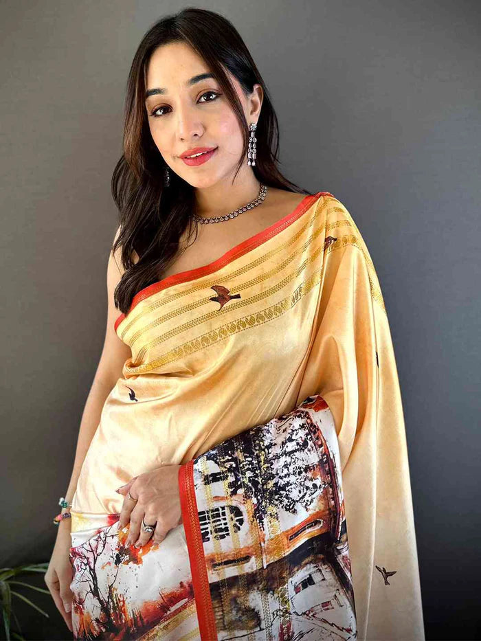 Japanese Freehand Digital Print Saree