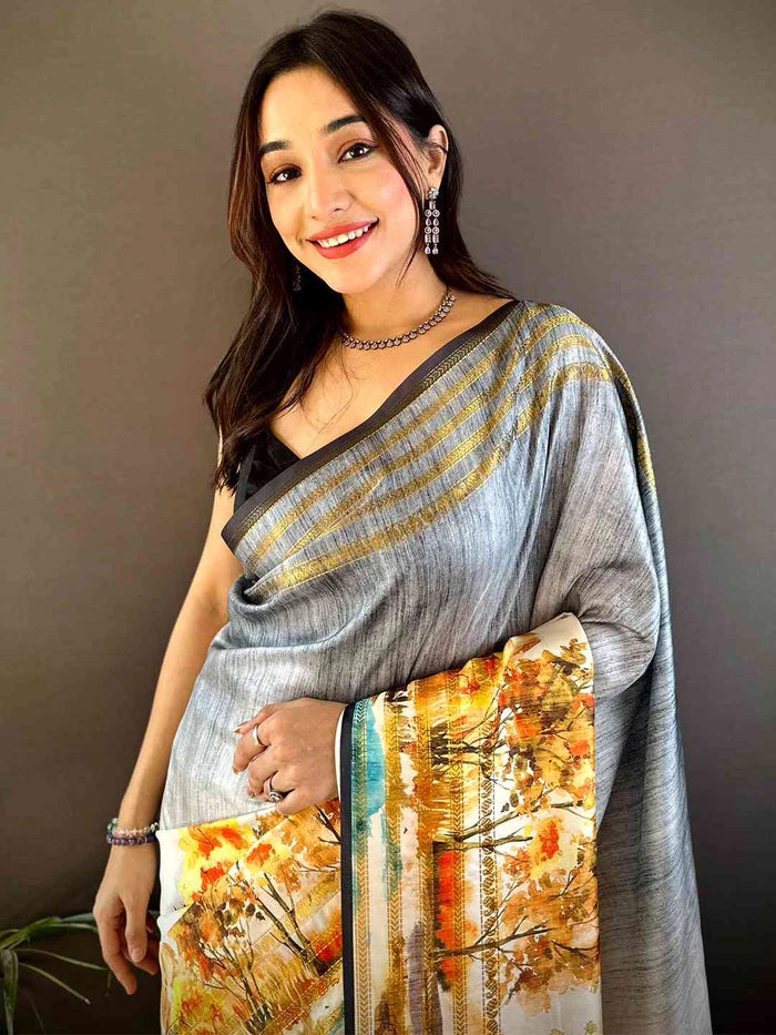 Japanese Freehand Digital Print Saree