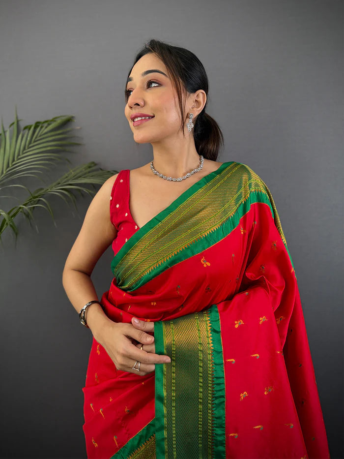 Navy Soft Silk Paithani Saree