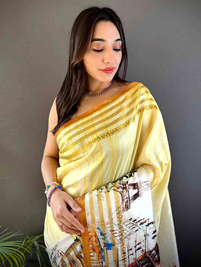 Japanese Freehand Digital Print Saree