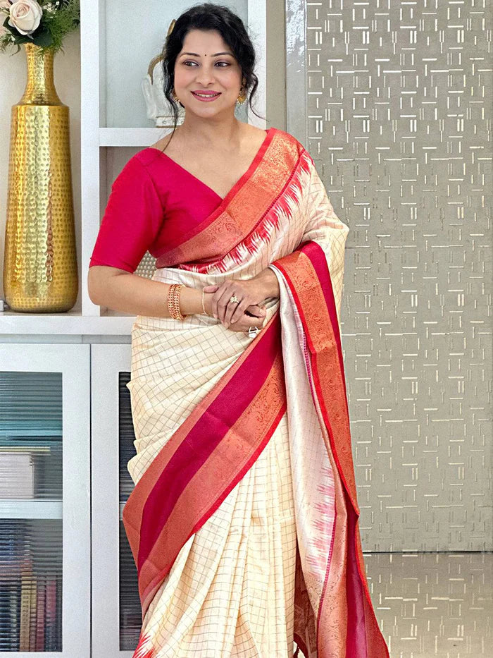 Royal Weave Banarasi Gadwal Soft Silk Zari Saree