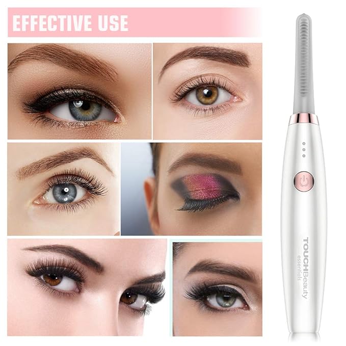 Upgraded Heated Eyelash Curler Rechargeable Lashes Curlers with Longer Silicone Heating Curl Comb, 3-level Adjustable Temperature, Painless Quick Natural Curling