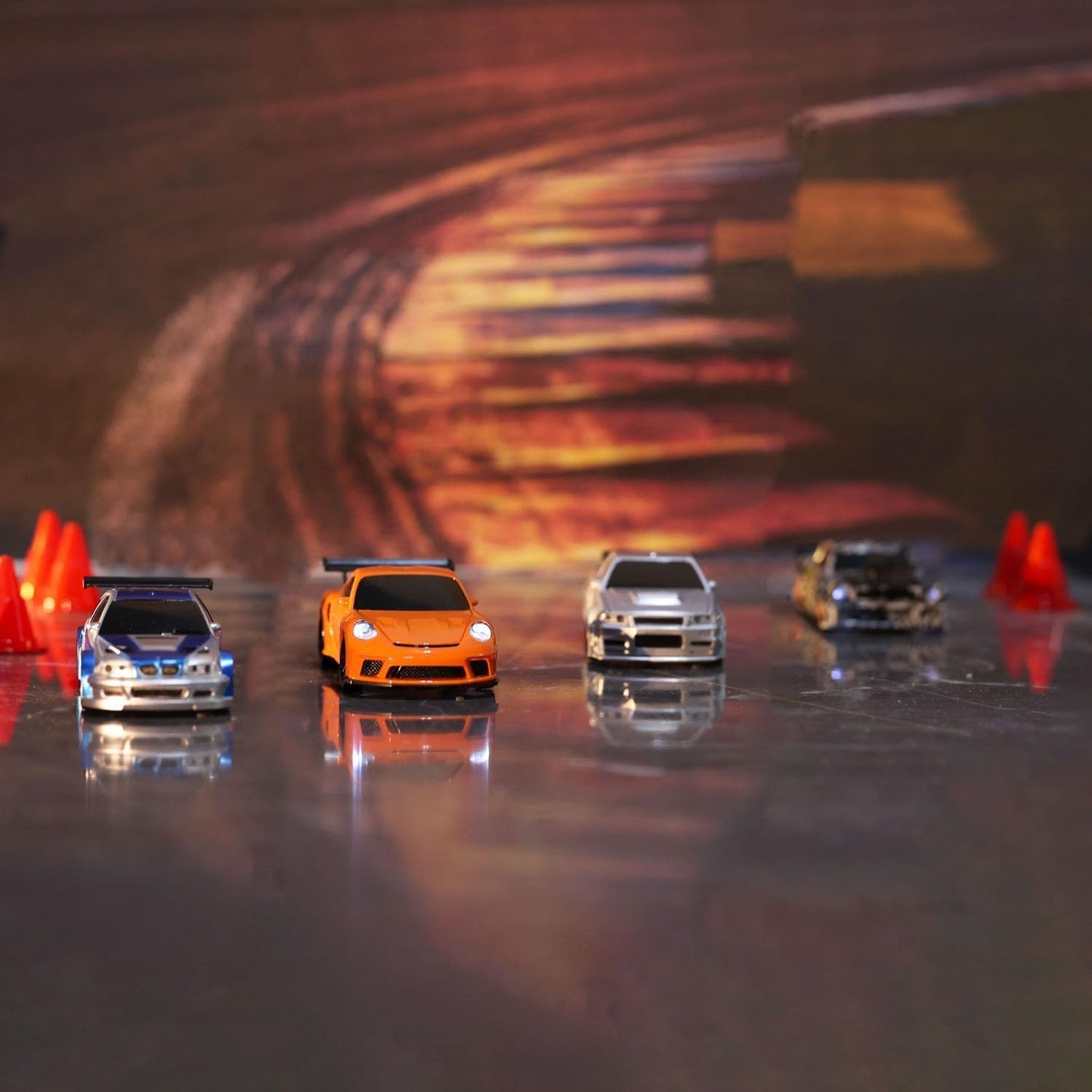 Remote Control Mini Drift Car Race Car Toy Radio Lights Traffic Safety Cone Without A Gyro Blue