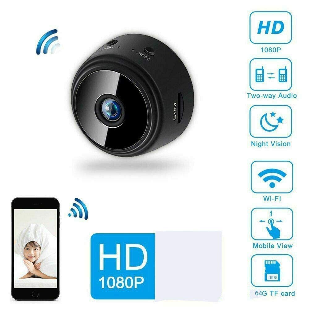 TECHNOVIEW Wireless WiFi, HD 1080p Mini Portable Security Camera