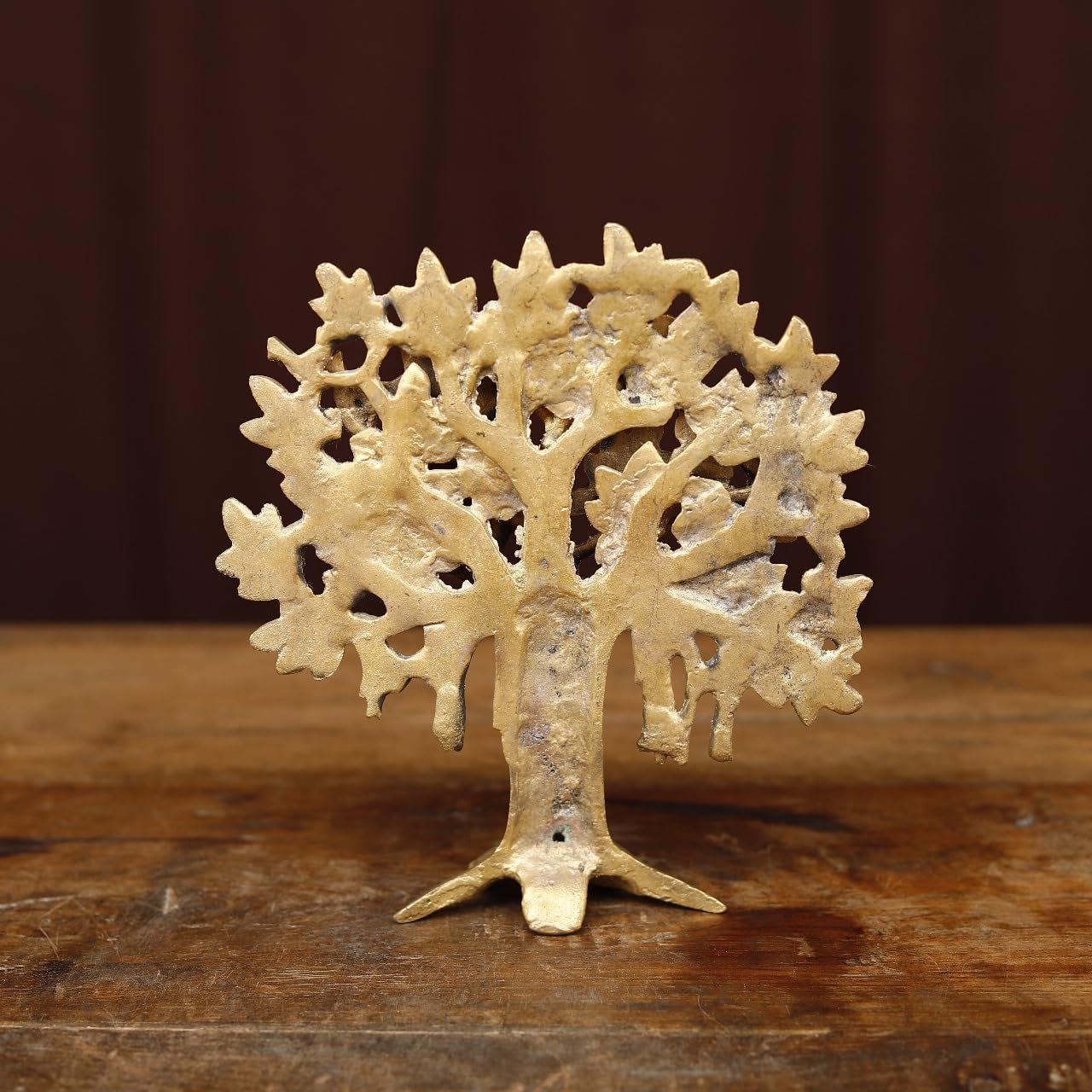 ARTSIKIA Brass Kalpvriksha Tree of Life for Table & Wall Hanging Tree Home Decoration Item Decorative Brass Tree Weight 1.330 kg 8.5×8×2.5 inches