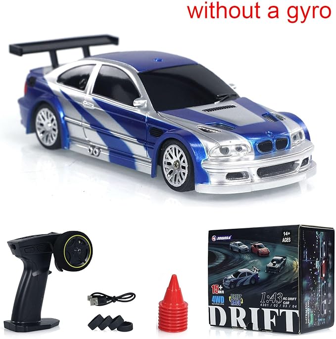 Remote Control Mini Drift Car Race Car Toy Radio Lights Traffic Safety Cone Without A Gyro Blue