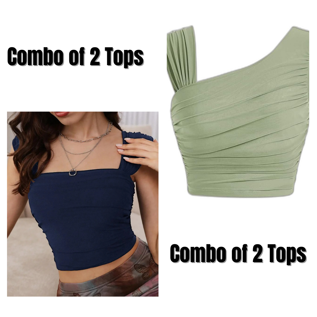 Combo Of 2 Midnight Elegance Ruched Top & Tunic