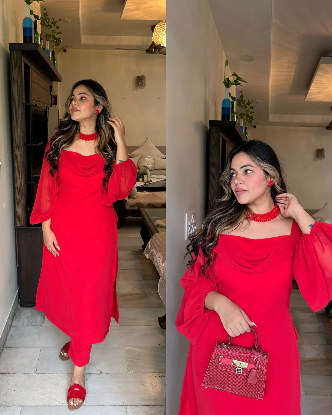 Cowl Kurta Set