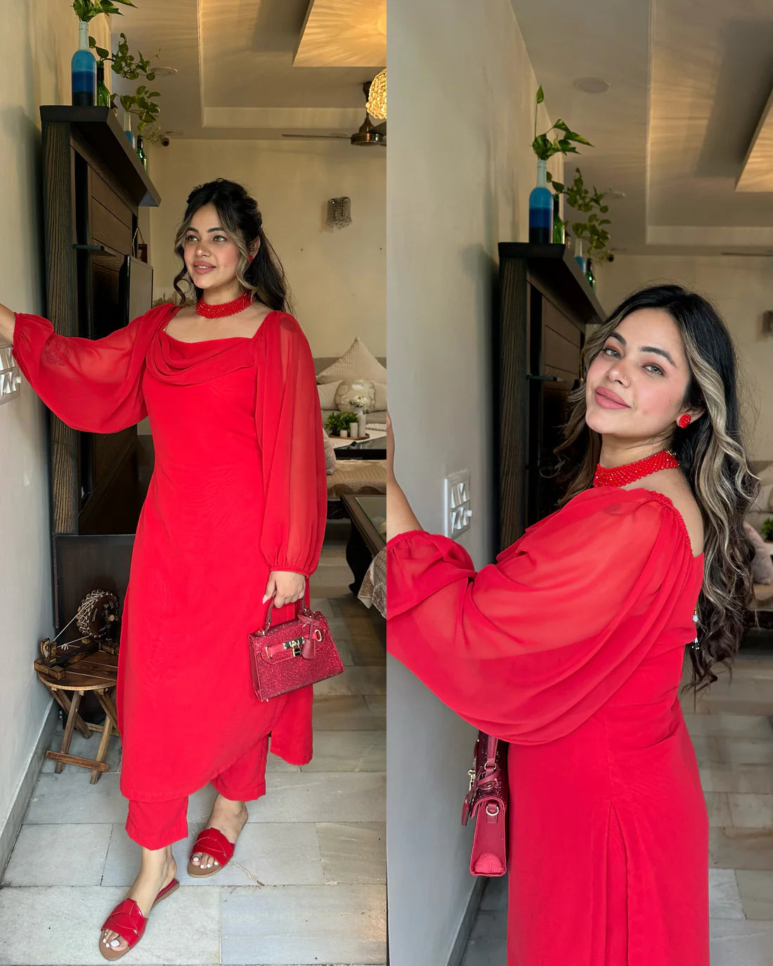 Cowl Kurta Set