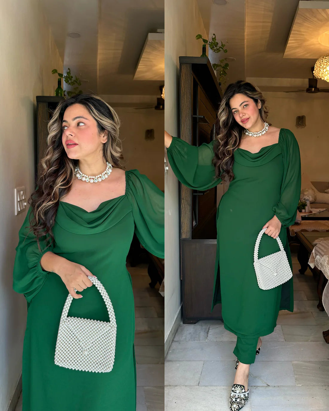 Cowl Kurta Set