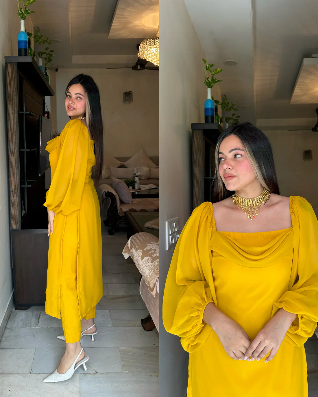Cowl Kurta Set