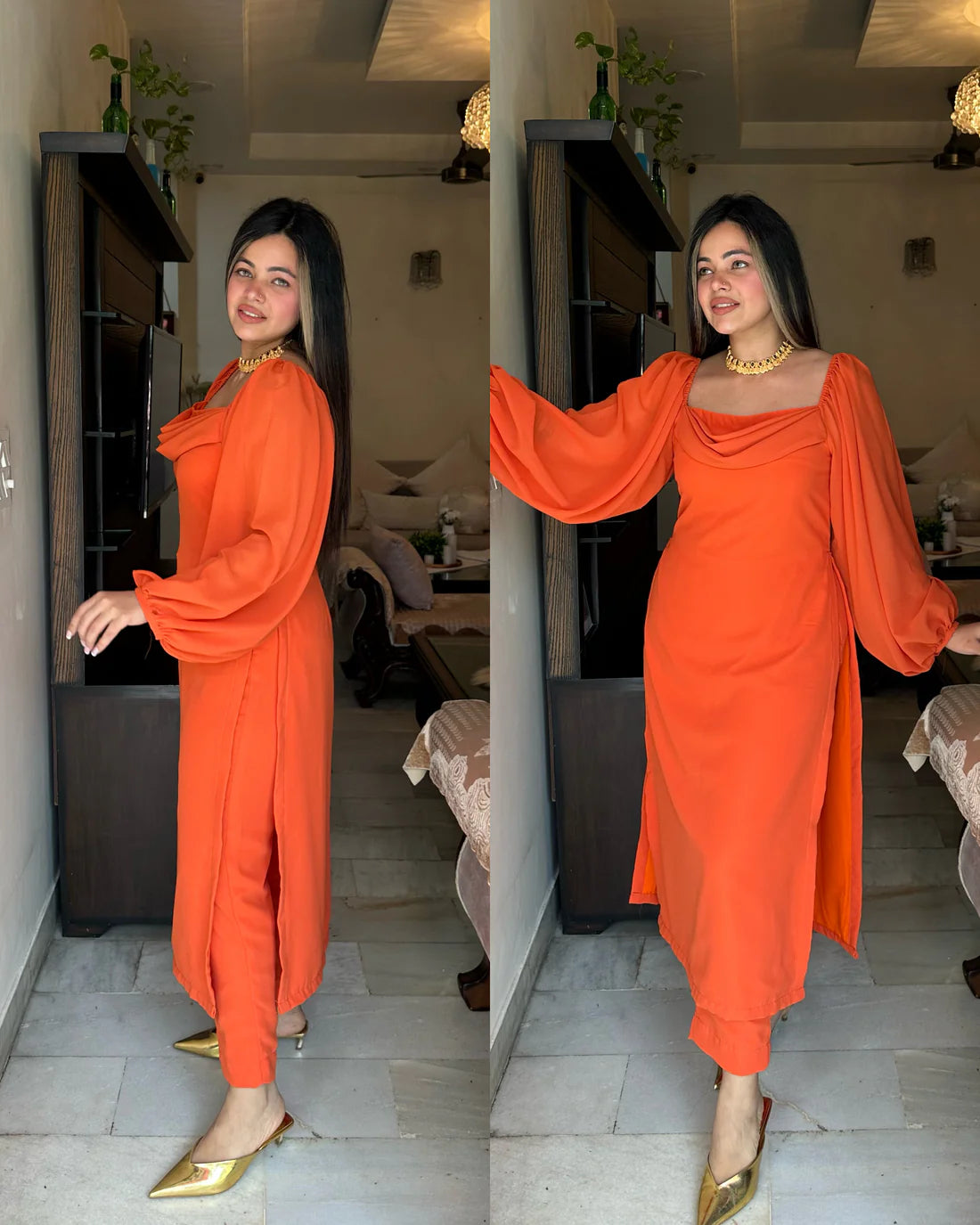 Cowl Kurta Set