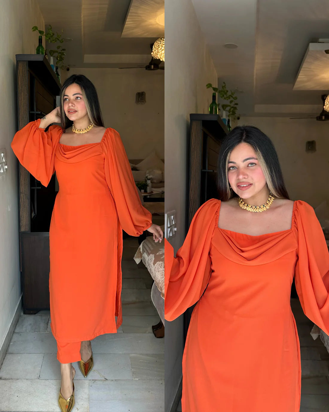 Cowl Kurta Set