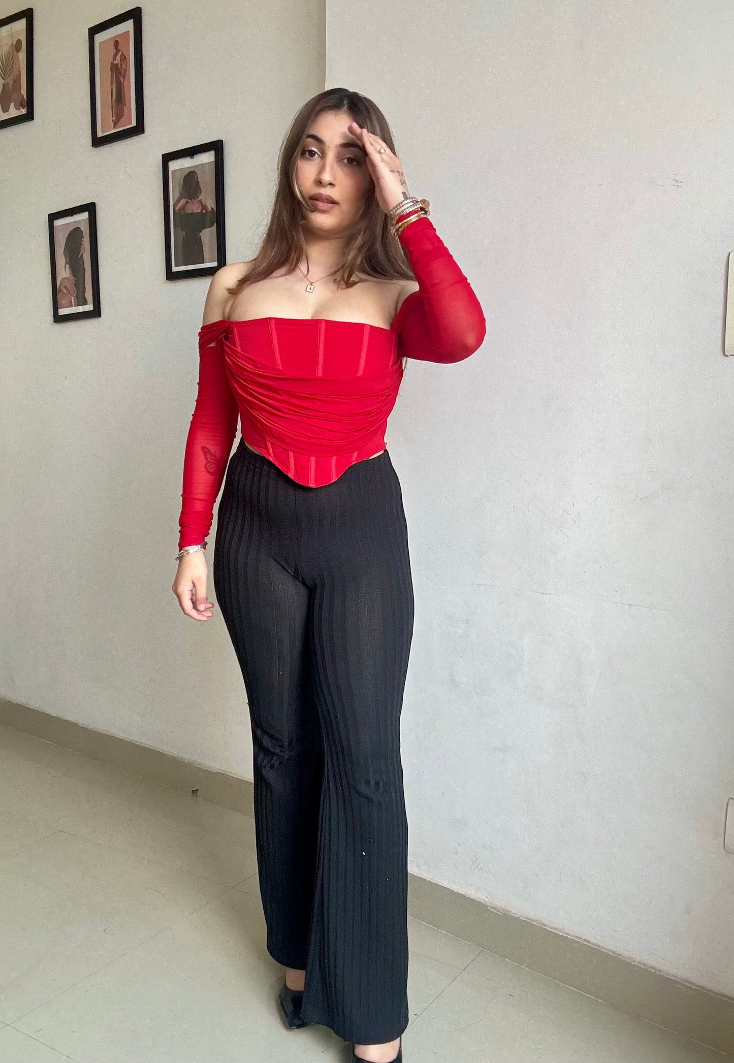Ruby red corset top