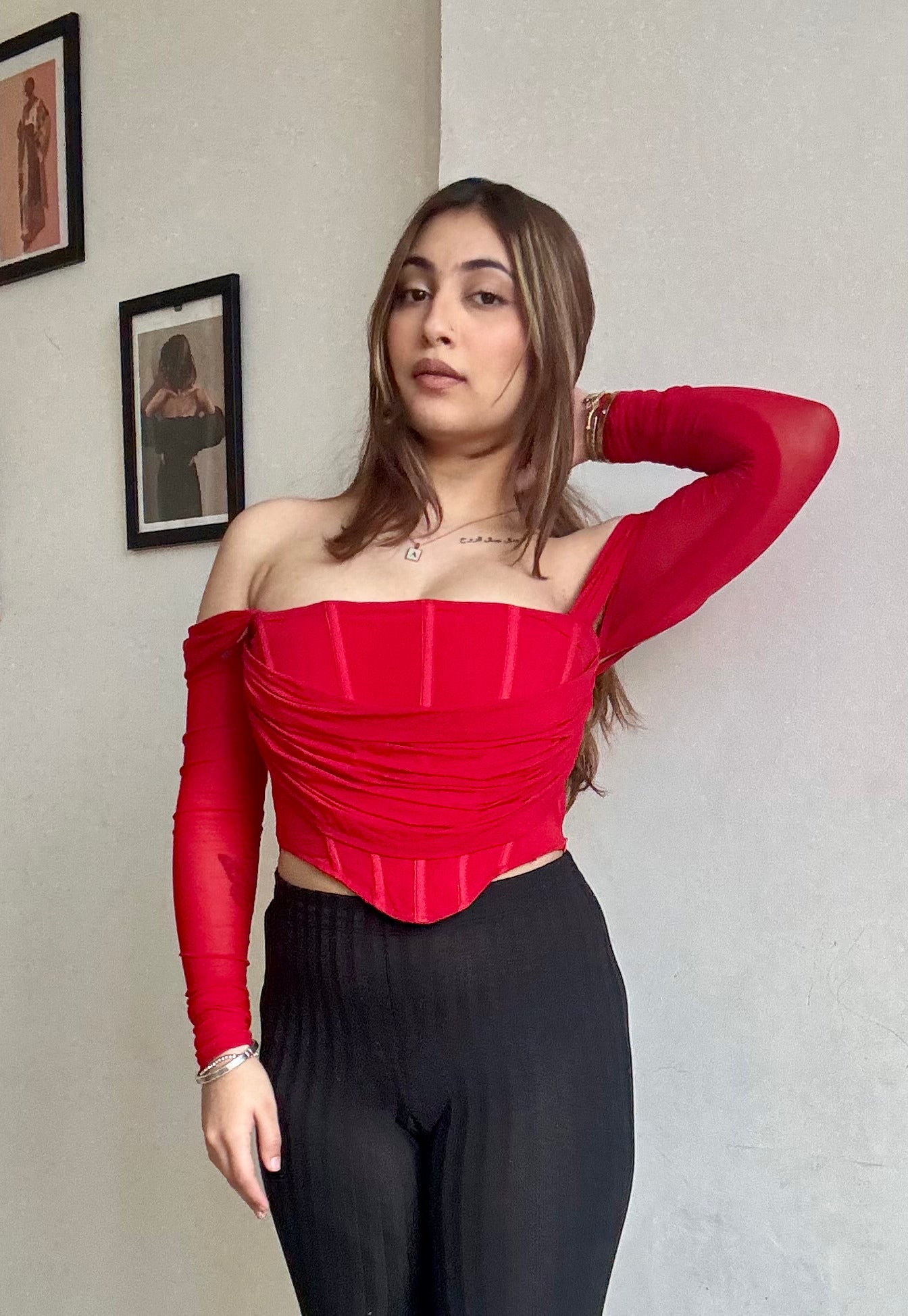 Ruby red corset top