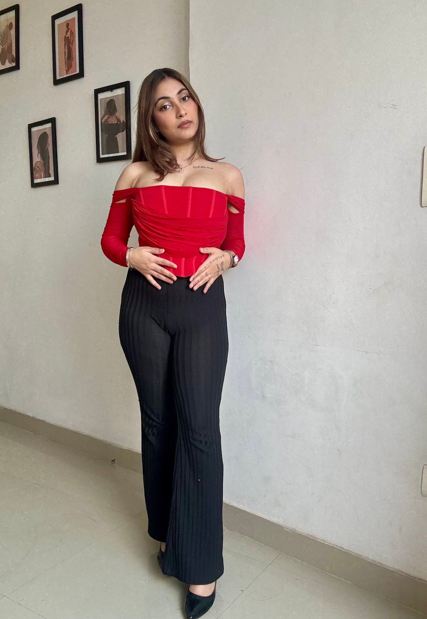 Ruby red corset top