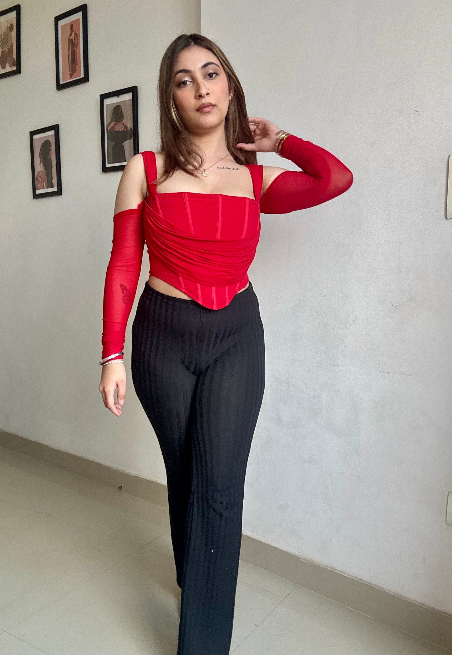 Ruby red corset top