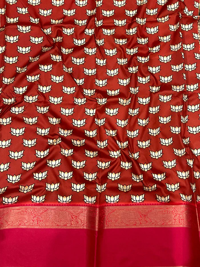 Ivory Silk Symphony Kalmkari Sare