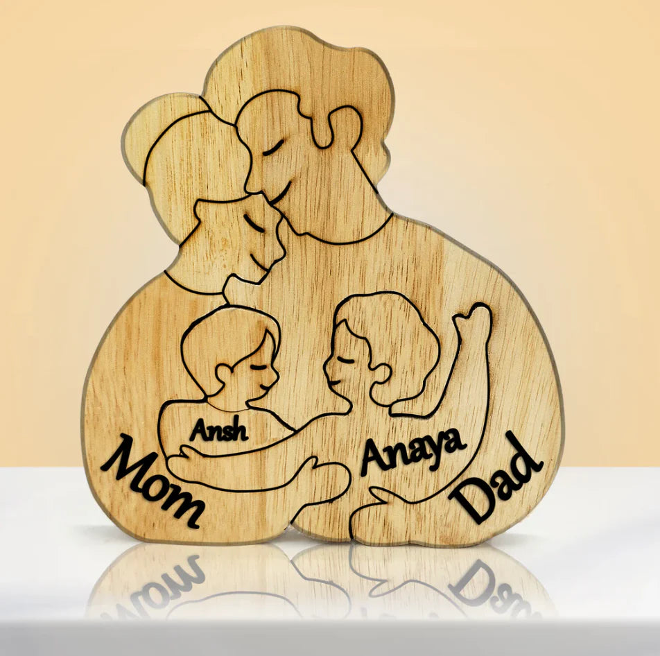 Bear Hug Bunch - Customizable Wood Puzzle