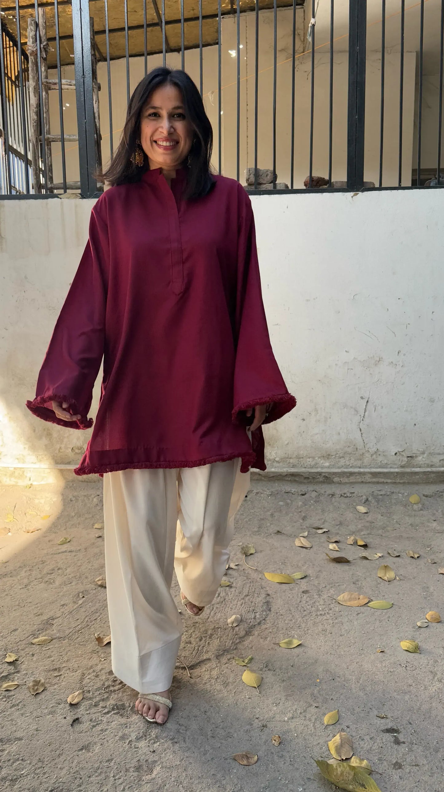 Dhaaga Set Winter Spun Dark Maroon