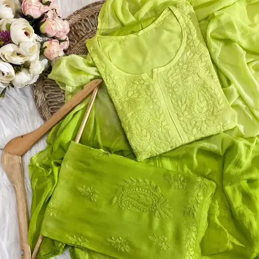 Ombre Reyon 3PC Chikankari Set
