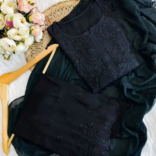Ombre Reyon 3PC Chikankari Set