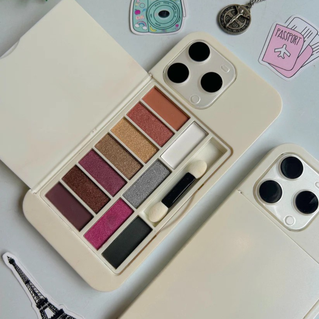 Combo of 2 Iphone Cover Eyeshadow Palette with Mirror Back