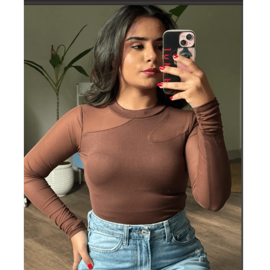 Mesh Crossover Top for Women
