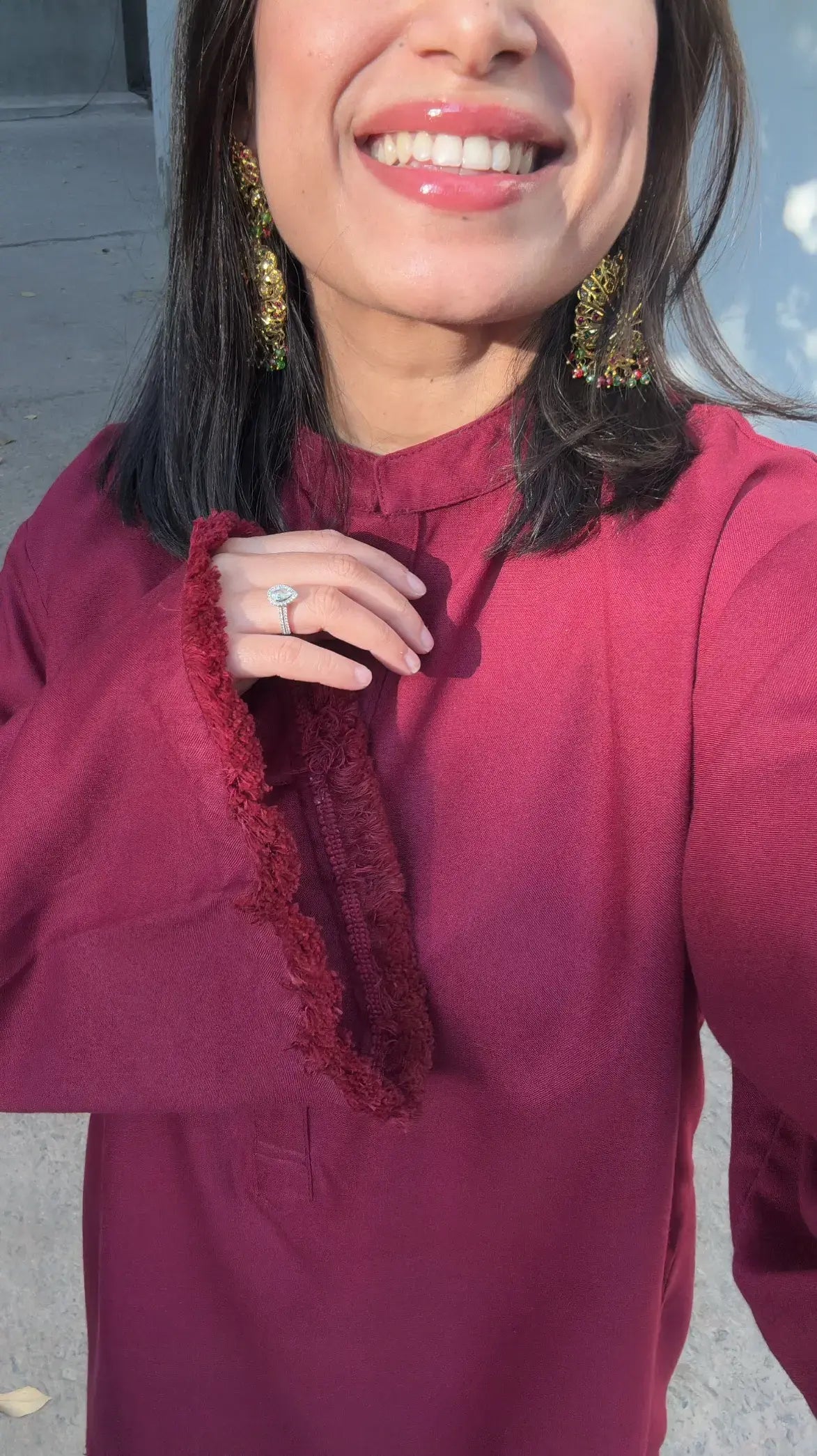 Dhaaga Set Winter Spun Dark Maroon