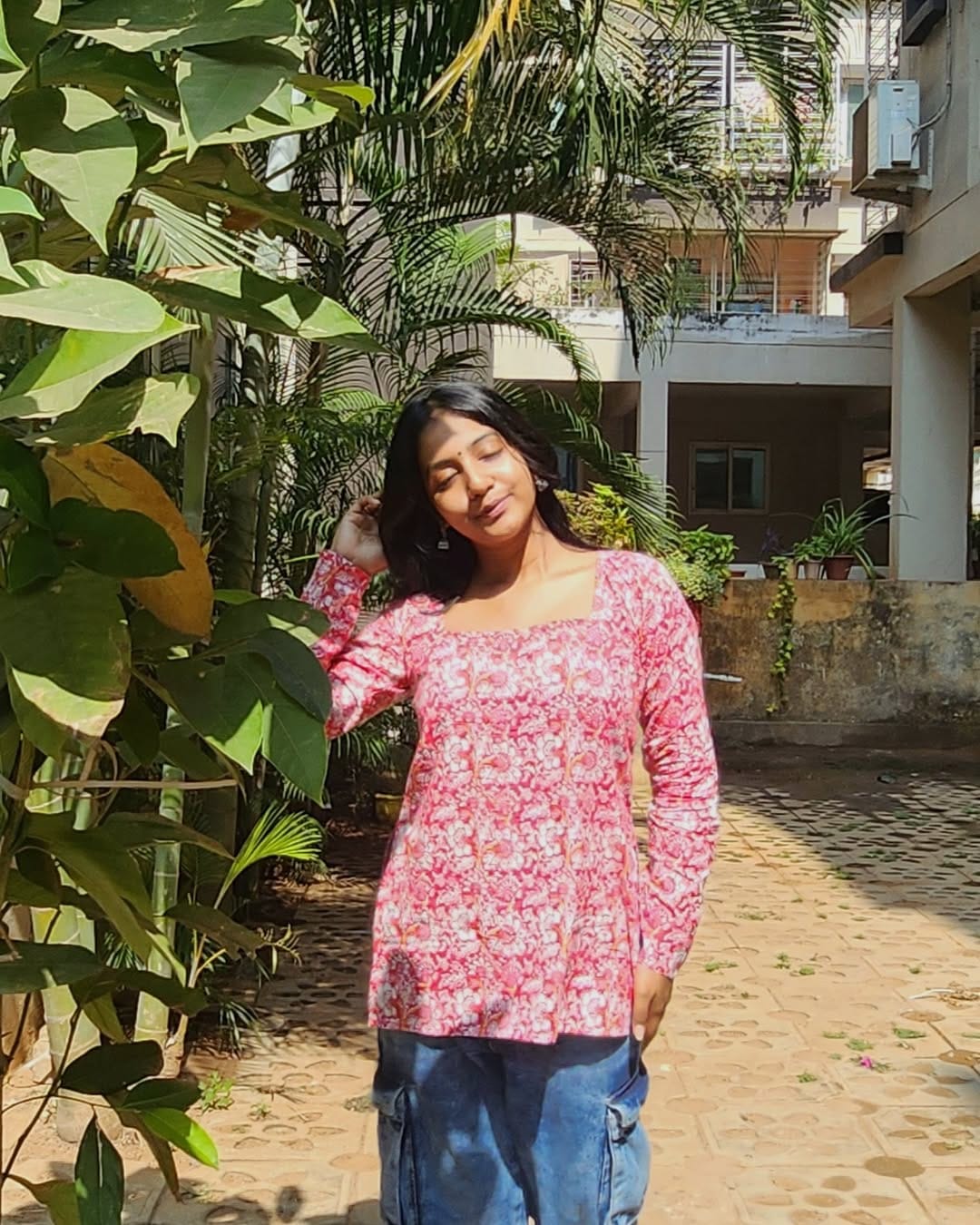 Back Design Pink Short Kurti
