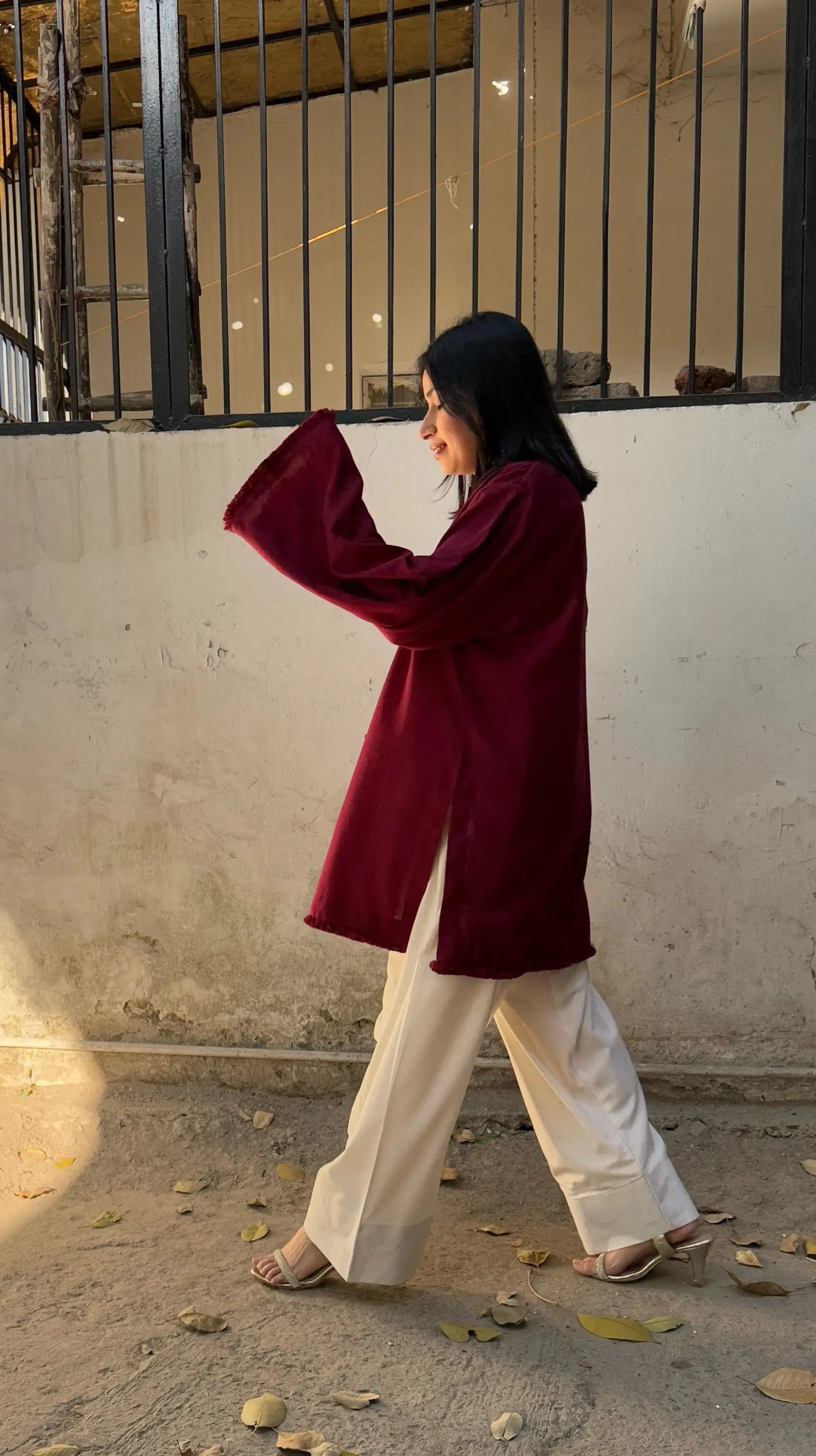 Dhaaga Set Winter Spun Dark Maroon