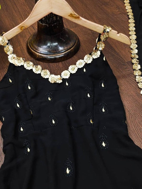 Ethnic Motifs Embroidered A Line Kurta With Trousers & Dupatta