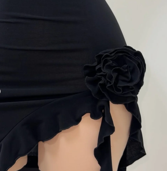 Midnight Rose Dress in Black