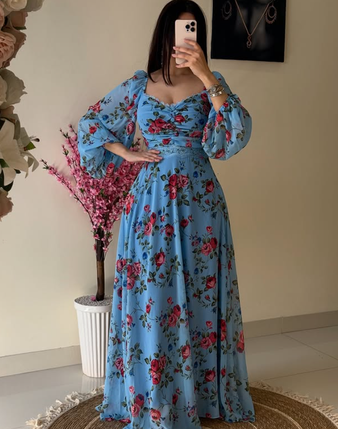 Blue Blossom Maxi Dress