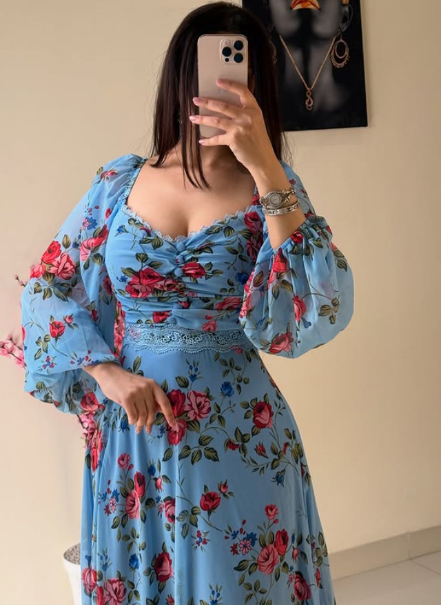 Blue Blossom Maxi Dress