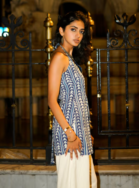 Indigo Halter Corset Kurti for Women