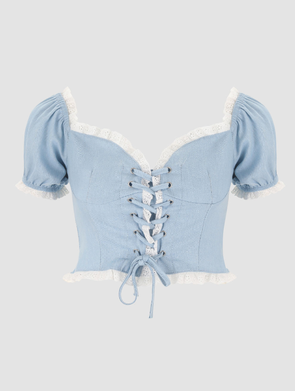 Combo Of 2 Fairy Tale Lace-Up Top & Tunic