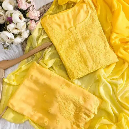Ombre Reyon 3PC Chikankari Set