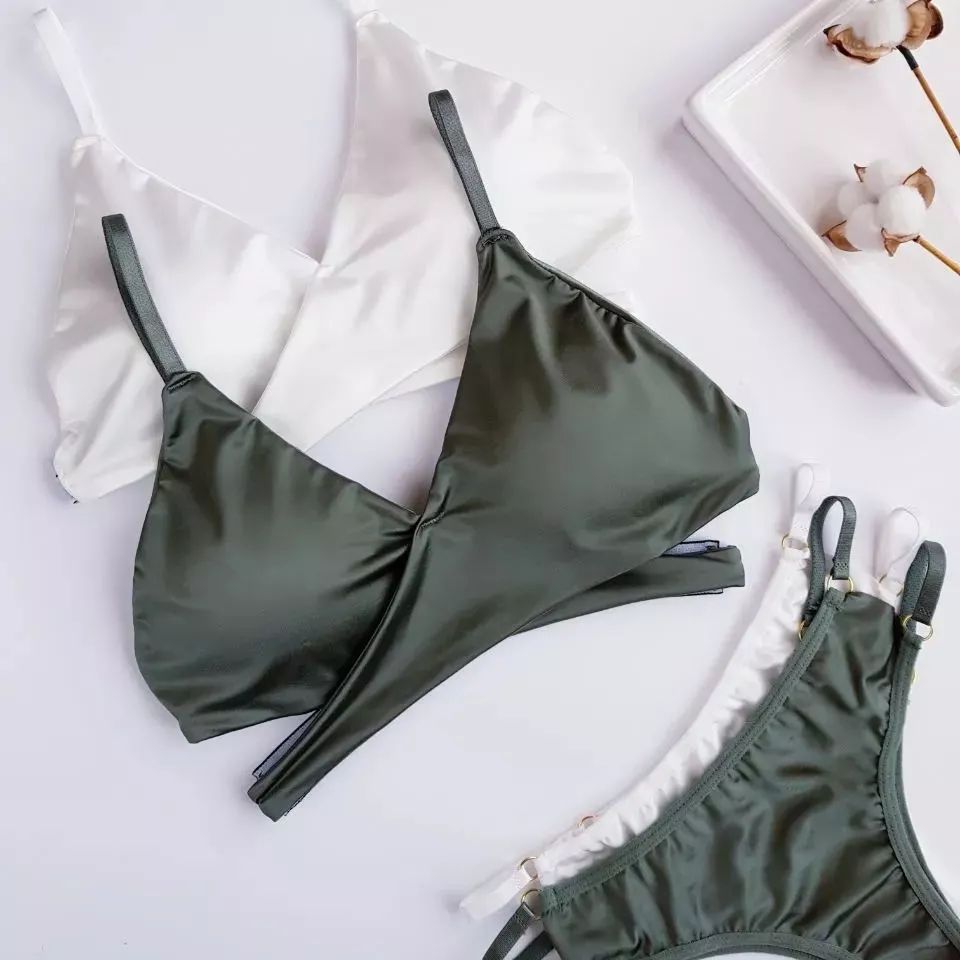 Ladies Imported Pack Of 5 Silk Matt Colors Bralette With Panty T-Panty Sets (Pack Of 4 Sets)