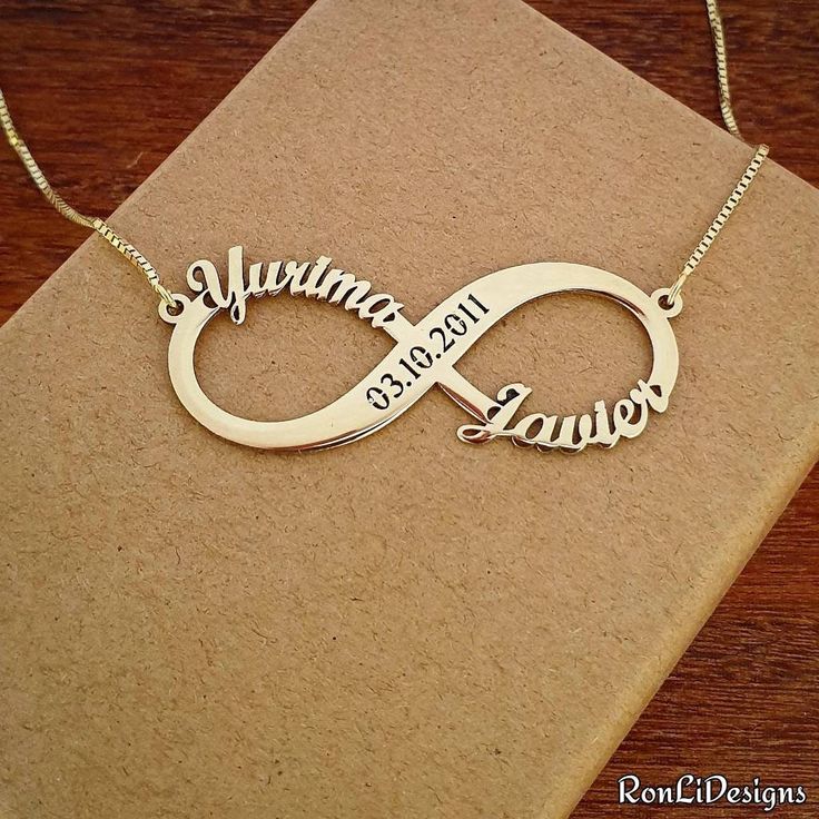 Infinity Personalized Name Necklace 22K Gold Plated Sterling Silver