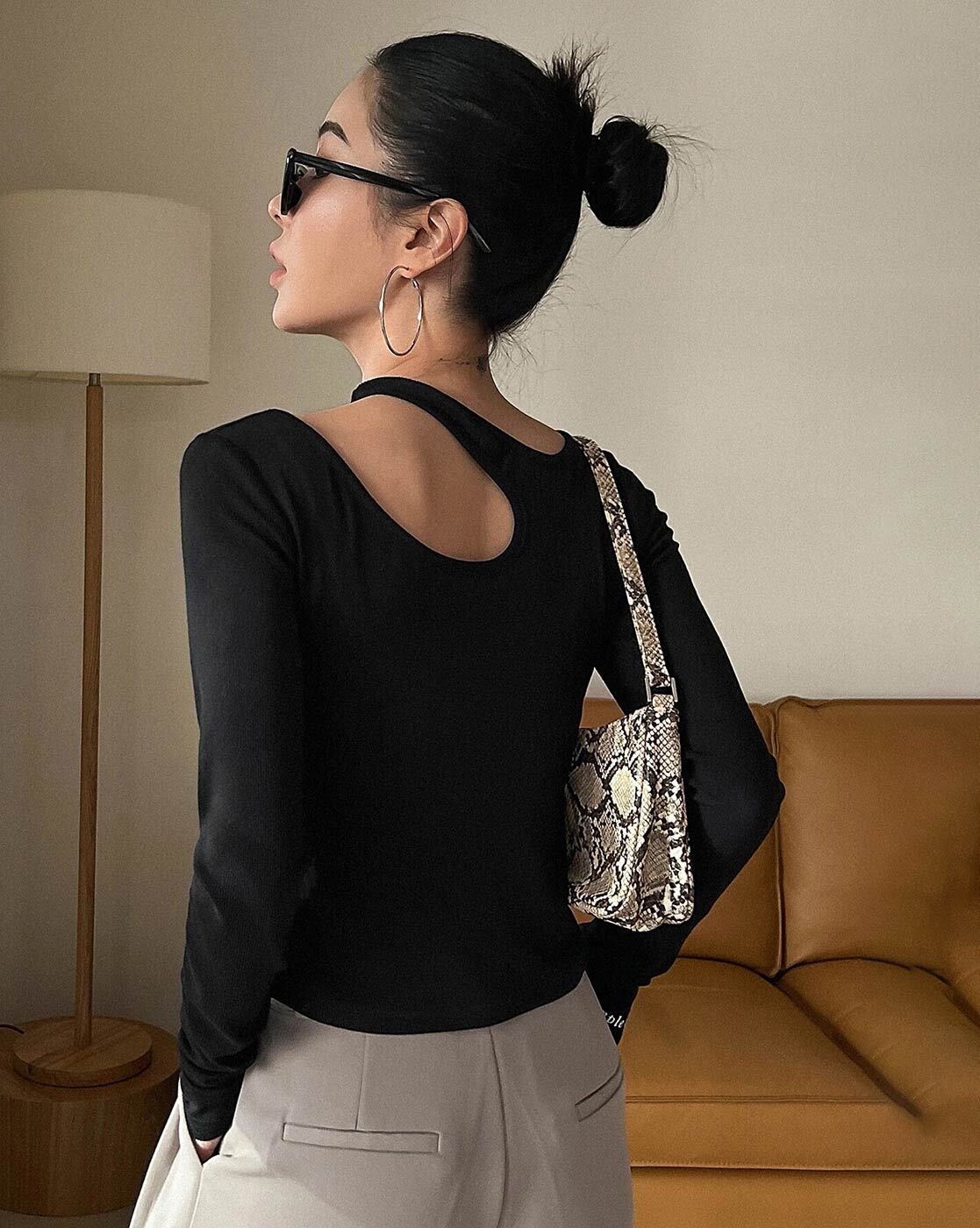 Women Black Slim Fit Top